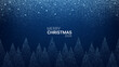 © hiten666 - Merry Christmas 2026 text with sparkling glitter snow falling over abstract winter forest landscape for festive holiday invitation.