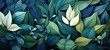 © Ilie - Vibrant abstract leaf pattern in blue and green hues