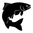 © Dream Is Power - Silhouette of a leaping salmon Keywords: salmon, fish, leaping, jumping, water, river, stream