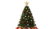 © Taslima - A decorated christmas tree with red and gold ornaments and a gold star on top