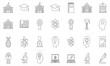 © MD - Educational and scientific line icons set. Vector collection of academic, research, and knowledge symbols. Perfect for digital design, school projects, and learning applications