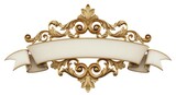 Golden Ornate Ribbon Banner with Antique