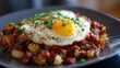 © Olena - Savory Corned Beef Hash: A Delicious Breakfast Dish Blending Chopped Beef and Crispy Bacon