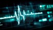 © Hospital man - Real-time heartbeat monitoring technology in healthcare medical facility digital visualization clinical environment close-up health awareness