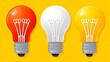 © Ronnakrit - Three Colorful Light Bulbs on Yellow Background