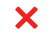 © Krtola  - Red x mark icon indicating negative results, incorrect answers, an error, or a denied action on transparent background