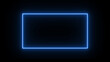 © Moynul Haque - Illustration of a bright blue neon rectangle glows against a deep black background, creating a modern, abstract frame or border for digital content