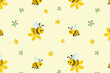 © nanaz - Cute Cartoon Bee and Flower Seamless Pattern Sweet Design