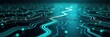 © Andi - Sophisticated visual representation of a modern circuit board, illuminated with captivating teal and green hues, showcasing intricate pathways and glowing spherical elements against a dark,...