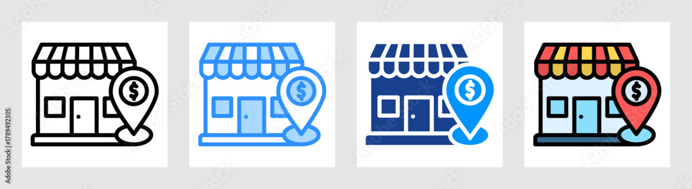 Sector Positioning Icon Market Positioning Icon Collection Set Multiple Style Stock Vector ...