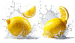 © MdMojnu - Pair of Lemon Splash Variations isolated on transparent background