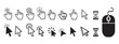 © Muzaddid - Computer mouse cursor and hand pointer icon collection for digital UI and web design projects in black and white vector style
