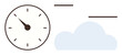 © robu_s - Clock indicating time with a cloud and motion lines suggesting speed, efficiency, and workflow. Ideal for time management, productivity, fast delivery, cloud computing, data transfer, workflow