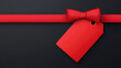 © Nattapol - Elegant red gift tag and ribbon bow on black background. Perfect for special sale, discount, or holiday shopping promotion