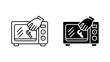 © Design Point - Illustration of a hand repairing a microwave oven vector illustration of appliance repair and maintenance