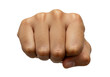 © Claudia - Isolated raised fist ready to strike, powerful aggressive pose, strong male hand action