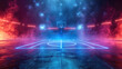 © Александр Марченко - Futuristic basketball arena with neon lights and smoke