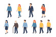 © Andrei - Isometric people set diverse men and women walking and standing figures