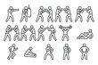 © Ophelia - Linear icons of diverse fitness and exercise activities for health and well-being