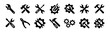 © Виталий Опришко - Set of repair and maintenance tool icons with wrench gear hammer and screwdriver silhouette vector illustration on transparent background
