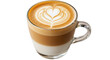 © Ayesha - Layered latte coffee with heart art in clear mug isolated on transparent background