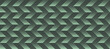 © yamonstro - Vector abstract wide panoramic background with a bold halftone v shape chevron layout in sage green colour. Grainy textured dynamic graphic abstraction reflects retro futurism, sci-fi, military style
