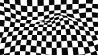© Sumi - A mesmerizing black and white checkered optical illusion with a wavy, distorted pattern, creating a sense of depth and movement