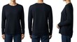 © MindRender - Three views of a navy blue longsleeve tshirt on a white background