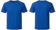 © MindRender - Front and back view of a plain royal blue tshirt isolated on white background, showcasing its simple design and fabric texture