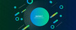 © achtopik - Blue green abstract background overlap layer on dark space with circles effect decoration. Modern graphic design element geometric style concept for web banner, art, flyer, card, or brochure cover.