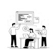 © Podium - Professional development team collaborates on code deployment and project management within a modern digital workspace