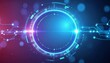© photostockatinat - Futuristic digital technology circle with a blue and red glow effect