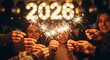 © sindiko dawuh - Happy New Year 2026 Celebration with Sparklers and Lights.