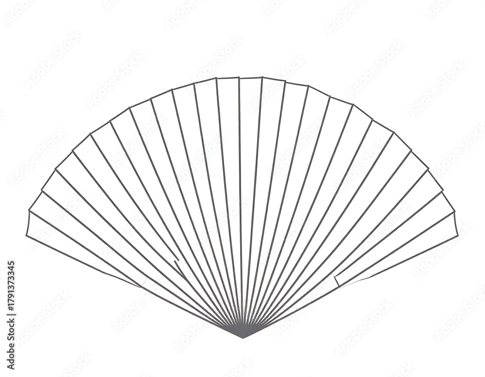 Fan Line Work Simple line drawing of a fan. A stylized, symmetrical fan with ...