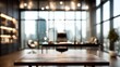 © wu - Blurred executive office desk in professional setting ideal virtual background for online meetings, educational sessions, and business video conferences. High quality