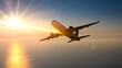 © Shahriar - A Dramatic Aerial Photograph of a Commercial Airplane Ascending into the Sun