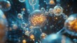 © Chaikit - A futuristic 3D-rendered scene of microscopic fatty acid molecules transforming within the human body. Glowing omega-3 molecules integrate into cell membranes, enhancing their structure, while