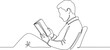 © hudannrmtqn - A Man Reading Book Line Art Vector
