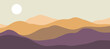 © Riana - Abstract landscape poster. Nature wall decor contemporary art print, mid century mountain background. Vector illustration