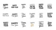 © Jisanur - Vector illustration of collection of 20 different happy new year typographic designs and lettering in various styles, isolated on