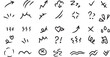 © Nizam - Hand Drawn Cartoon Motion Lines – Doodle Effect Elements, Arrows, Sparkles, and Anime Expression Vector Illustration