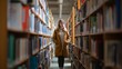 © fotofabrika - Young woman exploring rows of books in a library during quiet afternoon hours