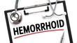 © Shahbaz - Hemorrhoid diagnosis on clipboard with stethoscope, highlighting medical attention and treatment for anorectal condition