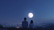 © Line - A date at night in the city under the full moon
