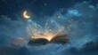 © Efil - Open Book Under Moonlight - A Dreamy Nighttime Scene.