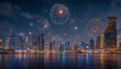 © Ghayoor - fireworks over the city hong kong skyline at night new year anniversary happy new year beautiful view and seen beautiful background and wallpaper hd picture new year 2026 celebrate