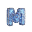 © Mahabuba - 3D Letter M Formed by Metallic Wires and Glowing Blue Particles alphabet typography