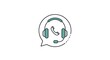 © velisa - Customer Support Icon - Headset and Phone in Speech Bubble.