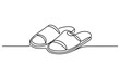© MdOmar - Minimal continuous line art of home slipper footwear