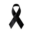 © Rhony - Realistic black ribbon symbolizing support for breast cancer awareness isolated on transparent background